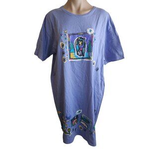 Vintage Purple Bear Outdoors Carol Hagan Polar Graphics Sleep Shirt One Size